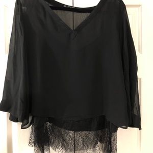 Zara blouse -sheer and lace